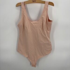 Pinsy Peach Scoop Tank Hourglass Shapewear Cheeky Bodysuit Size 1X